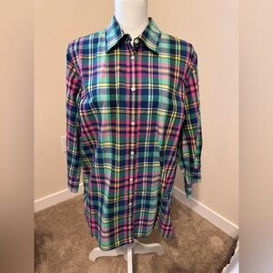 Chaps Multicolor Plaid Women's Blouse